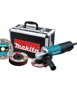 Makita 9557PBX1 7.5 Amp Corded 4-1/2 in. Paddle Switch Grinder with Aluminum Case, Diamond Blade and Grinding Wheels