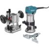 Makita RT0701CX7 6.5 Amp 1-1/4 HP Corded Plunge Base Variable Speed Compact Router Kit With Collet, Base, Straight Guide, (2) Wrenches