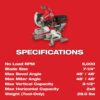 Milwaukee 2733-20 M18 FUEL 18V Lithium-Ion Brushless Cordless 7-1/4 in. Dual Bevel Sliding Compound Miter Saw (Tool-Only)