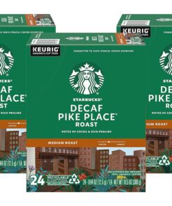 Starbucks Decaf Pike Place Roast K Cups, 72 Count (3 boxes of 24 K-Cups)