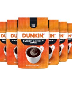 Dunkin' Midnight Dark Roast Ground Coffee, 16.5 Ounce (Pack of 6) - 1
