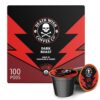 Death Wish Coffee - Single Serve Pods - Dark Roast Coffee Pods - Made with USDA Certified Organic - Extra Kick of Caffeine (Dark Roast, 100 Count (Pack of 1)) - 1