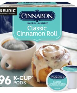 Cinnabon Classic Cinnamon Roll Keurig Single-Serve K-Cup Pods, Light Roast Coffee, 96 Count (4 Packs of 24)