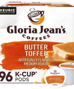Gloria Jean's Butter Toffee, Keurig Single-Serve K-Cup Pods, Medium Roast Coffee, 96 Count (4 Packs of 24)