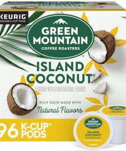 Green Mountain Coffee Roasters Island Coconut Keurig Single-Serve K-Cup Pods, Light Roast Coffee, 96 Count (4 Packs of 24)