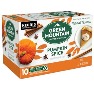 Green Mountain Coffee Roasters Pumpkin Spice, Keurig Single-Serve K-Cup Pods, Light Roast Coffee, 60 Count (6 Packs of 10)