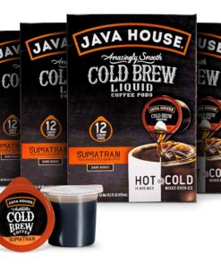 Java House Cold Brew Coffee Concentrate Single Serve Liquid Pods, Sumatran, 1.35 Fl Oz (Pack of 48)