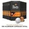 Peet's Coffee, Dark Roast Espresso Capsules Compatible with Nespresso Original Machine, Caramel 100 Count (10 Boxes of 10 Espresso Pods)