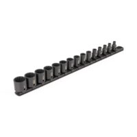TEKTON SID91112 3/8 in. Drive 12-Point Impact Socket Set (15 - Piece) (1/4-1 in.) - Rails