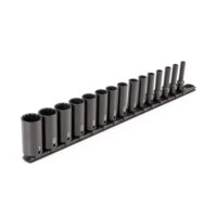 TEKTON SID91113 3/8 in. Drive Deep 12-Point Impact Socket Set (15-Piece) (1/4-1 in.) - Rails
