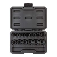 TEKTON SID91300 3/8 in. Drive 6-Point Impact Socket Set, 15-Piece (1/4 in. - 1 in.) - Case