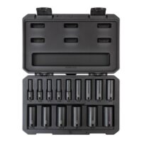 TEKTON SID91301 3/8 in. Drive Deep 6-Point Impact Socket Set, 15-Piece (1/4 in. - 1 in.) - Case