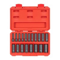 TEKTON SID91307 3/8 in. Drive Deep 12-Point Impact Socket Set, (19-Piece) (6 - 24 mm)