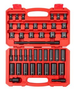 TEKTON SID91401 3/8 in. Drive 6-Point Impact Socket Set, 41-Piece (6 mm - 24 mm)
