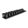 TEKTON SID92102 1/2 in. Drive 6-Point Impact Socket Set (21-Piece) (5/16 - 1-1/2 in.) with Rails