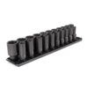 TEKTON SID92103 1/2 in. Drive Deep 6-Point Impact Socket Set, (21-Piece) (5/16 - 1-1/2 in.) with Rails