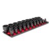 TEKTON SID92104 1/2 in. Drive 6-Point Impact Socket Set (31-Piece) (8-38 mm) with Rails