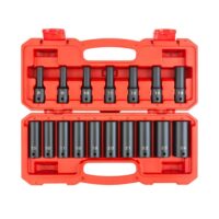 TEKTON SID92329 8 mm to 24 mm 1/2 in. Drive Deep 6-Point Impact Socket Set (17-Piece)