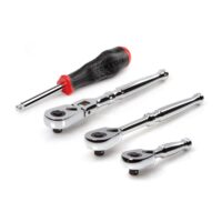 TEKTON SDR99003 1/4 in. Drive Quick-Release Ratchet and Spinner Handle Set (4-Piece)