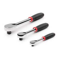 TEKTON SRH91002 1/4 in., 3/8 in., 1/2 in. Drive Comfort Grip Ratchet Set (3-Piece)