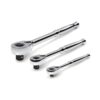 TEKTON SRH91100 1/4 in., 3/8 in., 1/2 in. Quick-Release Ratchet Set (3-Piece)
