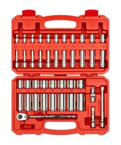 TEKTON SKT15201 3/8 in. Drive 6-Point Socket and Ratchet Set, 43-Piece (6-24 mm)