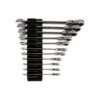 TEKTON WRC95300 11-Piece (1/4-3/4 in.) Flex Head 12-Point Ratcheting Combination Wrench Set with Modular Slotted Organizer