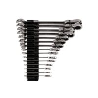 TEKTON WRC95301 15-Piece (1/4-1 in.) Flex Head 12-Point Ratcheting Combination Wrench Set with Modular Slotted Organizer