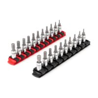TEKTON SHB90202 1/4 in. Dr Hex Bit Socket Set, 21-Piece (5/64-5/16 in., 2-8 mm) with Rails
