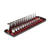 TEKTON SHD90211 1/4 in. Drive 6-Point Socket Set with Rails (4 mm-15 mm) (28-Piece)