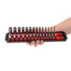 TEKTON SHD90215 1/4 in. Drive 6-Point Socket Set with Rails (5/32 in.-9/16 in., 4 mm-15 mm) (50-Piece)