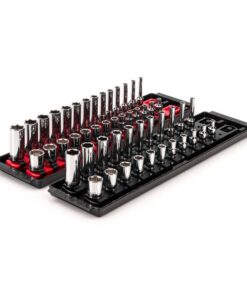TEKTON SHD90215 1/4 in. Drive 6-Point Socket Set with Rails (5/32 in.-9/16 in., 4 mm-15 mm) (50-Piece)