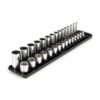 TEKTON SHD91210 3/8 in. Drive 12-Point Socket Set with Rails (1/4 in.-1 in.) (30-Piece)