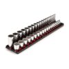 TEKTON SHD91212 3/8 in. Drive 12-Point Socket Set with Rails (6 mm-24 mm) (38-Piece)