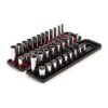 TEKTON SHD91218 3/8 in. Drive 6-Point Socket Set with Rails (5/16-3/4 in., 8 mm-19 mm) (42-Piece)