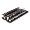 TEKTON SHD91221 3/8 in. Drive 12-Point Socket Set with Rails (1/4 in.-1 in., 6 mm-24 mm) (68-Piece)