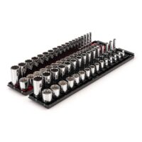 TEKTON SHD91221 3/8 in. Drive 12-Point Socket Set with Rails (1/4 in.-1 in., 6 mm-24 mm) (68-Piece)