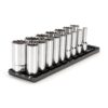 TEKTON SHD92119 1/2 in. Drive Deep 12-Point Socket Set with Rails (3/8 in.-1-5/16 in.) (16-Piece)