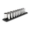 TEKTON SHD92123 1/2 in. Drive Deep 6-Point Socket Set, (19-Piece) (3/8 - 1-1/2 in.) with Rails