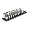 TEKTON SHD92210 1/2 in. Drive 12-Point Socket Set with Rails (3/8 in.-1 in.) (22-Piece)
