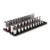 TEKTON SHD92214 1/2 in. Drive 12-Point Socket Set with Rails (3/8 in.-1 in., 10 mm-24 mm) (52-Piece)