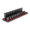 TEKTON SID91209 3/8 in. Drive 6-Point Impact Socket Set with Rails (8 mm-19 mm) (24-Piece)