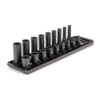 TEKTON SID91212 3/8 in. Drive 12-Point Impact Socket Set with Rails (5/16 in.-3/4 in.) (18-Piece)