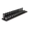 TEKTON SID91214 3/8 in. Drive 12-Point Impact Socket Set with Rails (1/4 in.-1 in.) (30-Piece)