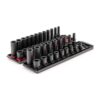 TEKTON SID91216 3/8 in. Drive 6-Point Impact Socket Set with Rails (5/16 in.-3/4 in., 8 mm-19 mm) (42-Piece)