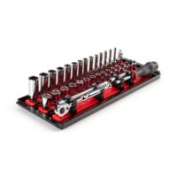 TEKTON SKT03202 1/4 in. Drive 12-Point Socket and Ratchet Set with Rails (4 mm-15 mm) (35-Piece)