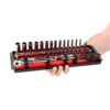 TEKTON SKT03302 1/4 in. Drive 12-Point Socket and Ratchet Set with Rails (5/32 in.-9/16 in., 4 mm-15 mm) (57-Piece)
