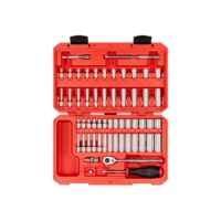 TEKTON SKT05303 1/4 in. Drive 6-Point Socket and Ratchet Set, 56-Piece (5/32 - 9/16 in. 4 - 15 mm)