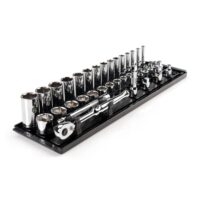 TEKTON SKT13101 3/8 in. Drive 6-Point Socket and Ratchet Set with Rails (1/4 in.-1 in.) (36-Piece)