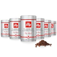 illy Whole Bean Coffee - Perfectly Roasted Whole Coffee Beans – Classico Medium Roast - with Notes of Caramel, Orange Blossom & Jasmine - 100% Arabica Coffee - No Preservatives – 8.8 Ounce, 6 Pack - 1
